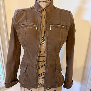 White House Black Market Brown Utility Jacket